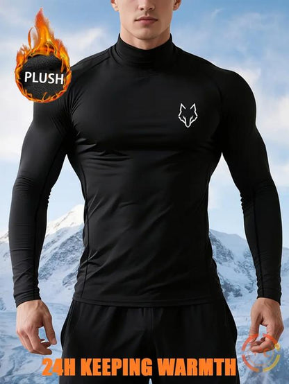 1PC Men'S Muscle Fit Gym Shirt – GYM Print, High Neck, Breathable & Stretch Fabric, Designed for Outdoor Workouts, Running, Hiking & Training