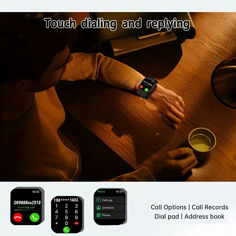 Feature-Rich Smart Watch, Easy Link, Wireless Call/Dial, Multi-Sport Mode, Multiple APP Reminders, Alarm Clock Reminders, Play Wireless Music, Compatible with Iphone/ Android, Perfect Gift Wearable Smartphone