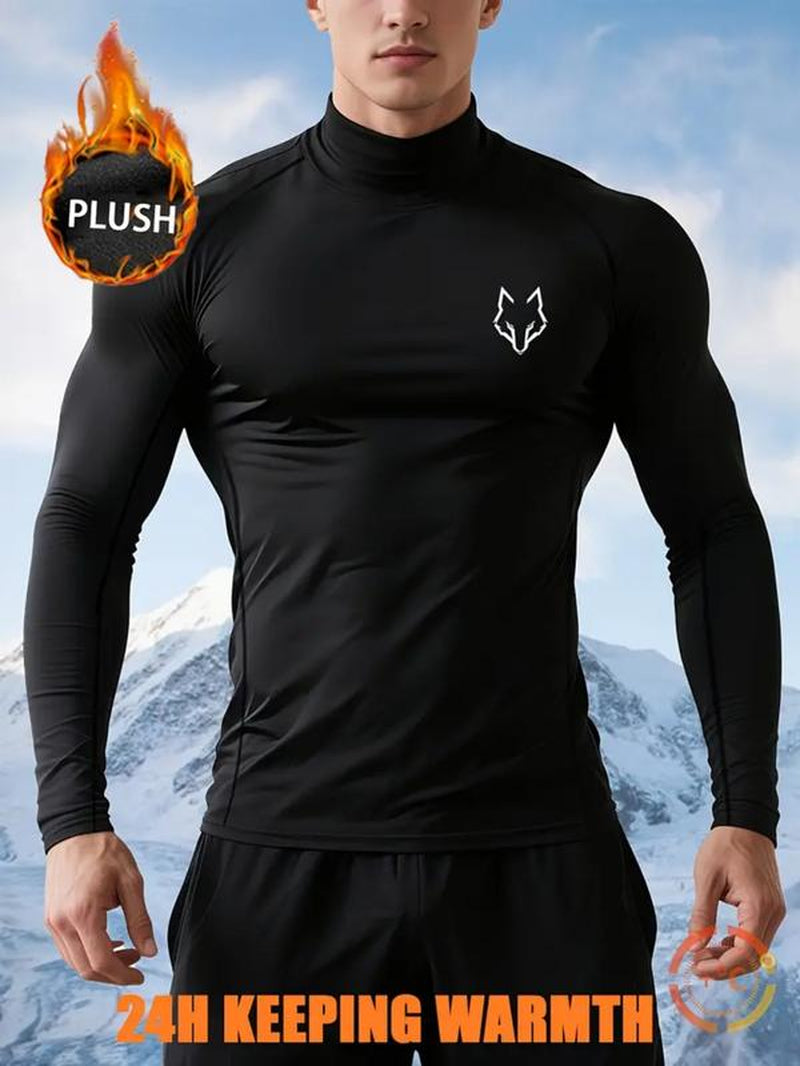 1PC Men'S Muscle Fit Gym Shirt – GYM Print, High Neck, Breathable & Stretch Fabric, Designed for Outdoor Workouts, Running, Hiking & Training