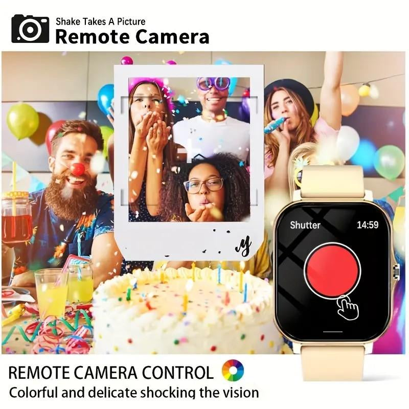 Feature-Rich Smart Watch, Easy Link, Wireless Call/Dial, Multi-Sport Mode, Multiple APP Reminders, Alarm Clock Reminders, Play Wireless Music, Compatible with Iphone/ Android, Perfect Gift Wearable Smartphone