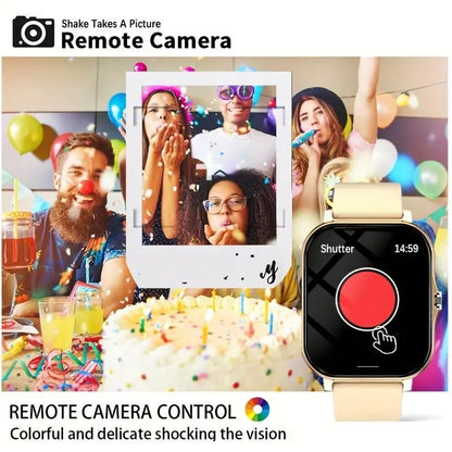 Feature-Rich Smart Watch, Easy Link, Wireless Call/Dial, Multi-Sport Mode, Multiple APP Reminders, Alarm Clock Reminders, Play Wireless Music, Compatible with Iphone/ Android, Perfect Gift Wearable Smartphone