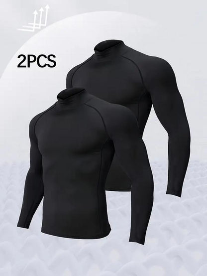 1PC Men'S Muscle Fit Gym Shirt – GYM Print, High Neck, Breathable & Stretch Fabric, Designed for Outdoor Workouts, Running, Hiking & Training