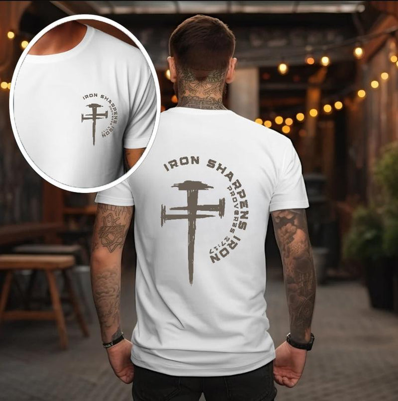 Iron Sharpens Iron Christian Gym Shirt Gym Pump Christian Clothes Proverbs Bible Verse Shirt Christian Streetwear Jesus Christian Man Shirt
