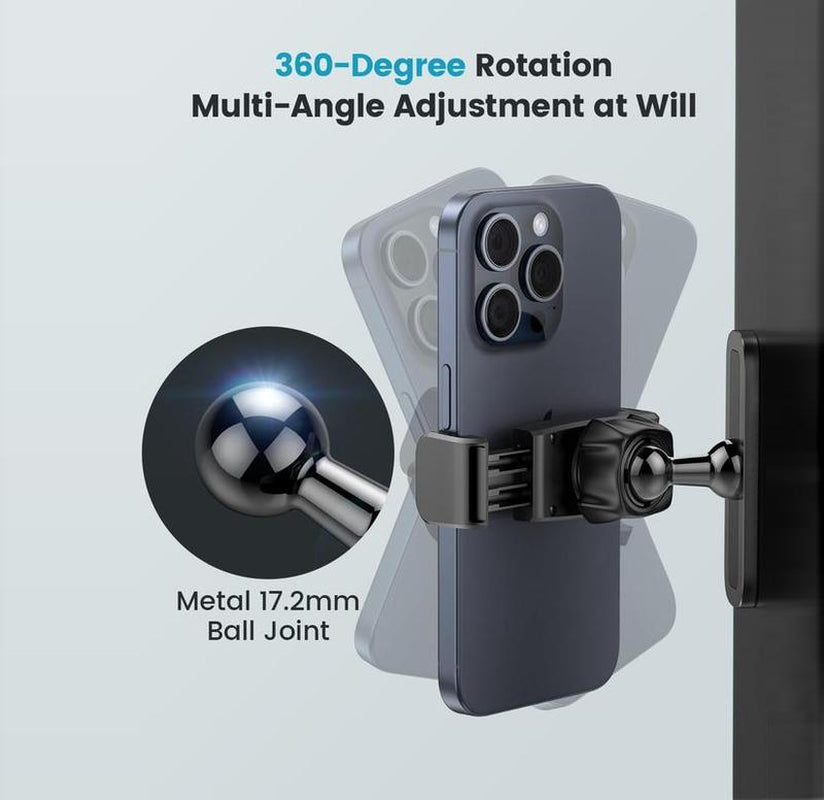 Ephemeralluxe 360 Degree Adjustable Magnetic Phone Holder, Smartphone Cellphone Stand Attach to Metal Surface, Exercise Equipment Accessories Mount