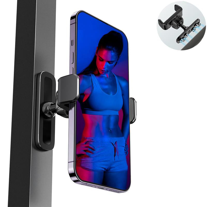 Ephemeralluxe 360 Degree Adjustable Magnetic Phone Holder, Smartphone Cellphone Stand Attach to Metal Surface, Exercise Equipment Accessories Mount