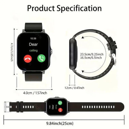 Feature-Rich Smart Watch, Easy Link, Wireless Call/Dial, Multi-Sport Mode, Multiple APP Reminders, Alarm Clock Reminders, Play Wireless Music, Compatible with Iphone/ Android, Perfect Gift Wearable Smartphone